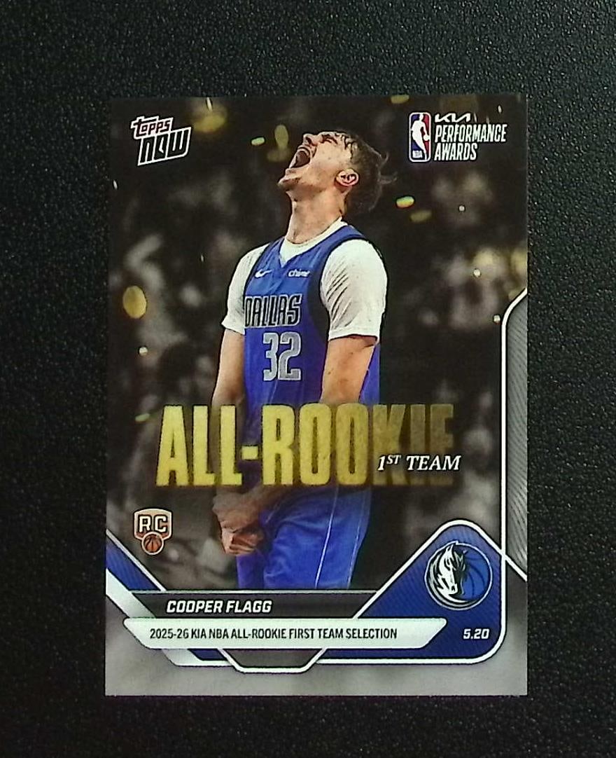 Cooper Flagg Rookie Card All-Rookie 1st Team 2026 Topps Now #AR01 Dallas Mavericks: Topps & Bowman Basketball NBA Trading & Sports Cards, Sports Cards for Sale Near Me, Chrome, Refractor, SP, SSP, Valuable Auction Memorabilia Lots Sold On Line, NBA Championship & Hall of Fame Player 