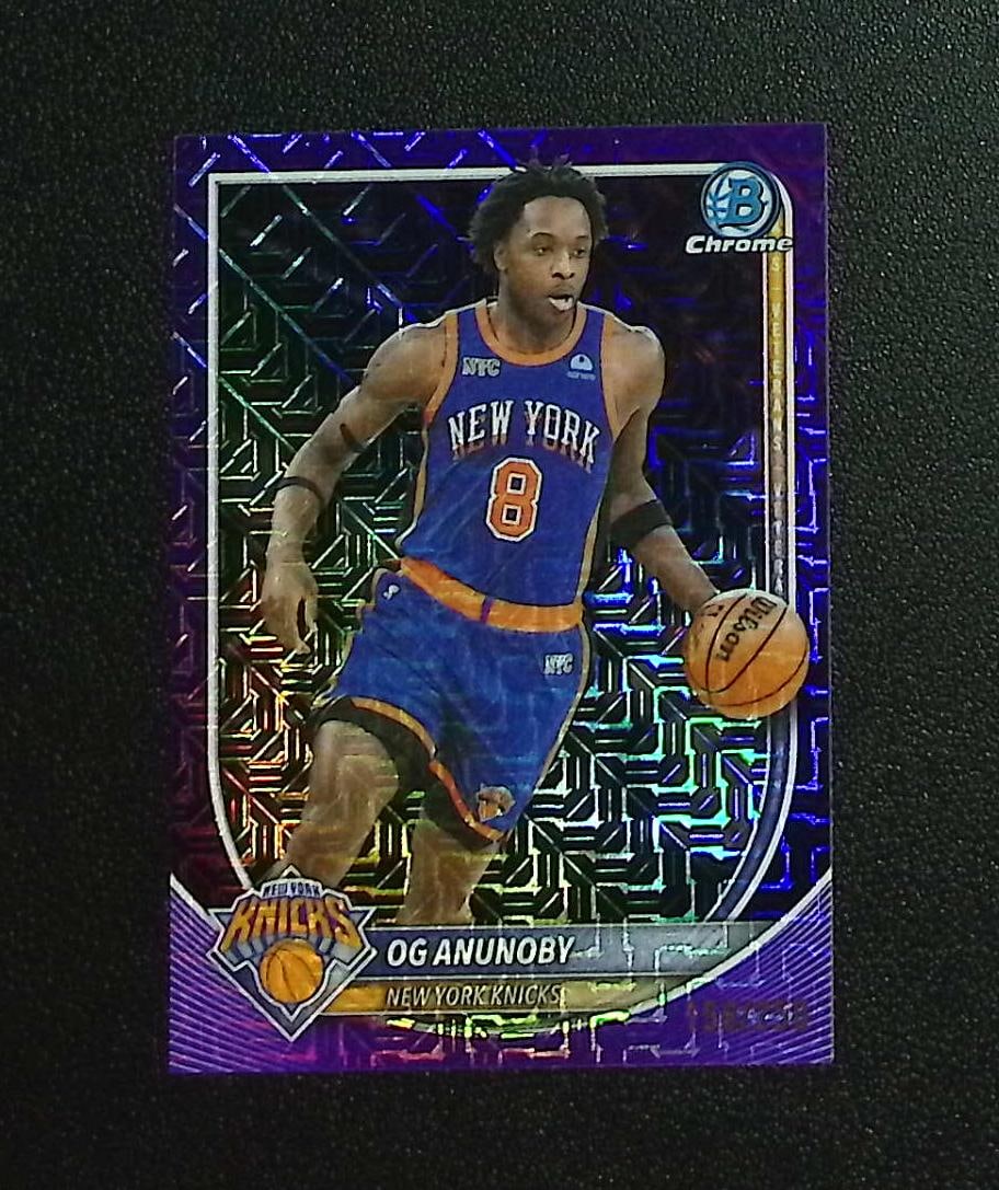 Og Anunoby Purple Mojo Refractor /250 2025-26 Bowman Chrome #BCV-63 Knicks: Topps & Bowman Basketball NBA Trading & Sports Cards, Sports Cards for Sale Near Me, Chrome, Refractor, SP, SSP, Valuable Auction Memorabilia Lots Sold On Line, NBA Championship & Hall of Fame Player 