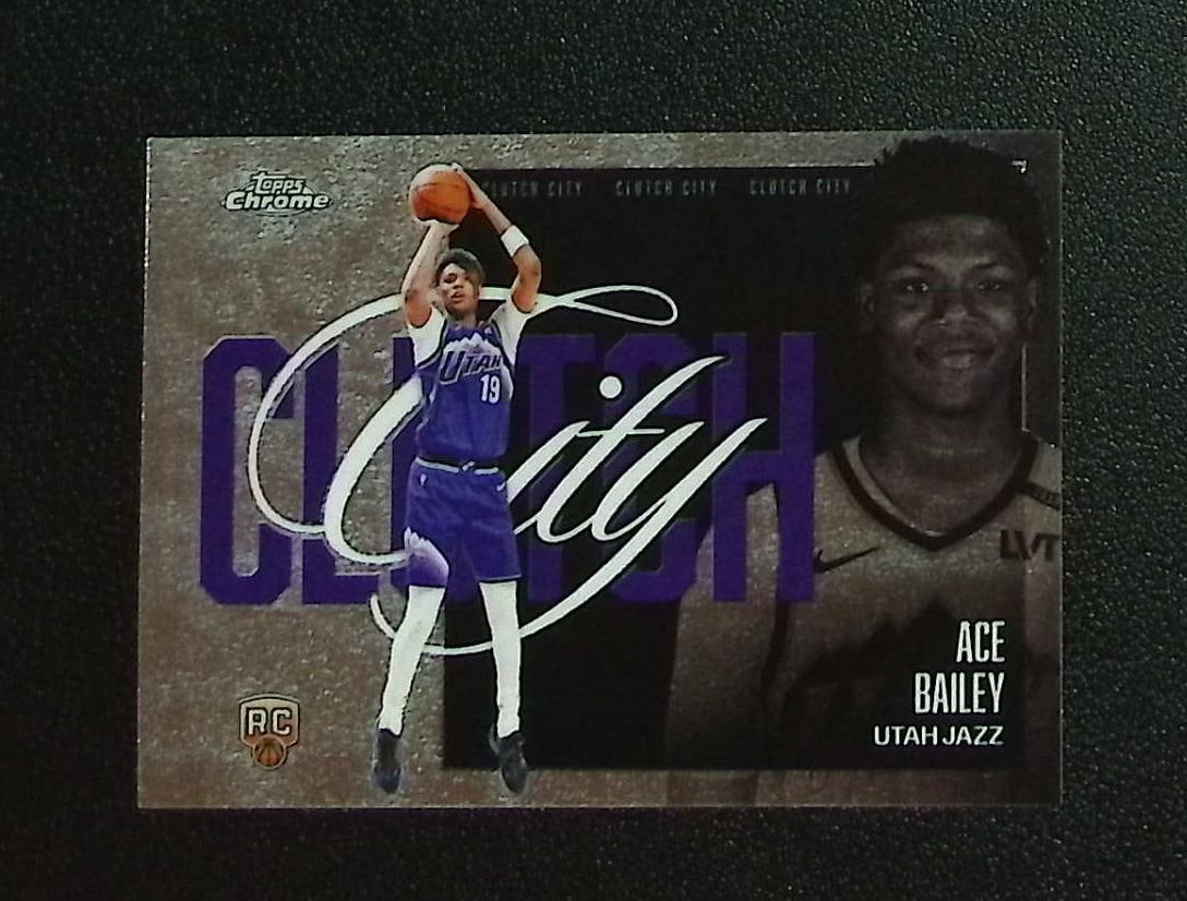 Ace Bailey Rookie Card Clutch City 2025-26 Topps Chrome Update #YQ-5 Utah Jazz: Topps & Bowman Basketball NBA Trading & Sports Cards, Sports Cards for Sale Near Me, Chrome, Refractor, SP, SSP, Valuable Auction Memorabilia Lots Sold On Line, NBA Championship & Hall of Fame Player 