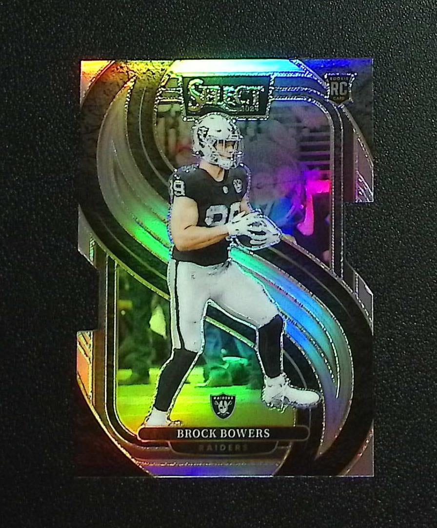 Brock Bowers Rookie Card Silver Prizm Die Cut 2024 Select #118 Las Vegas Raiders: Panini, Donruss Optic, & Donruss Select, Prizm, Mosaic, Contenders, Zenith, Phoenix, Illusions, Absolute, Rookie NFL Sports Trading Cards, SP, SSP, Cards, Football Cards for Sale Near Me, Superbowl & 