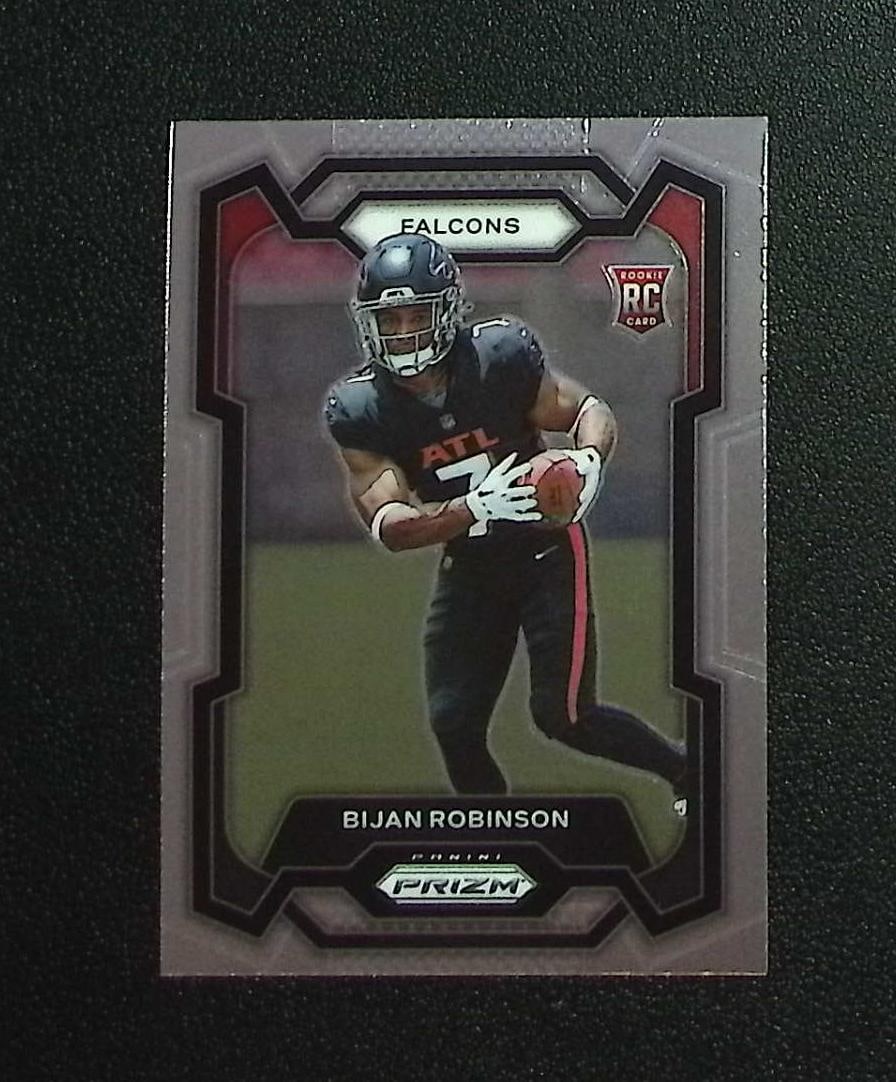 Bijan Robinson Rookie Card 2023 Panini Prizm #305 Atlanta Falcons: Panini, Donruss Optic, & Donruss Select, Prizm, Mosaic, Contenders, Zenith, Phoenix, Illusions, Absolute, Rookie NFL Sports Trading Cards, SP, SSP, Cards, Football Cards for Sale Near Me, Superbowl & 