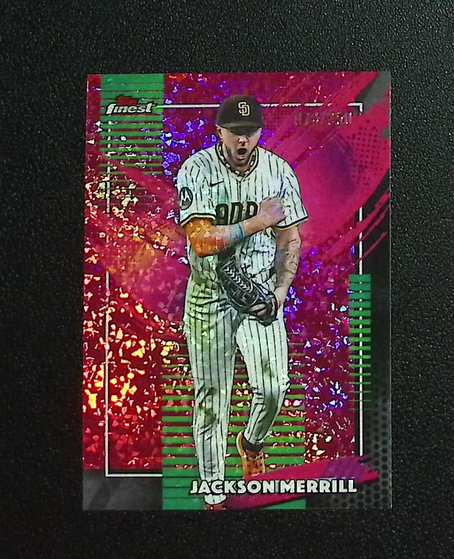 Jackson Merrill Pink Mini Diamond Rare /250 2026 Topps Finest #283 San Diego Padres: Topps, Bowman, & Fanatics Baseball MLB Trading & Sports Cards, Sports Cards for Sale Near Me, World Series & Hall of Fame Players Memorabilia, Refractors, X-Fractors, Numbered, SP, SSP, Valuable