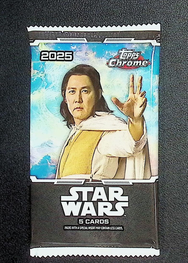 2025 Star Wars Topps Chrome Super Box Pack: Disney Topps Trading Cards of Movies & Television Shows, Refractors, Ray Waves, Numbered Rare Cards. Darth Vader, Luke Skywalker, Princess Leia, Mandalorian, Yoda, Grogu, Han Solo, Rebellion, Imperial