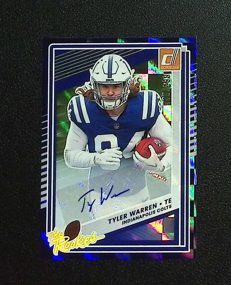 Tyler Warren Rookie Auto /299 2025 Donruss #9 Indianapolis Colts: Panini, Donruss Optic, & Donruss Select, Prizm, Mosaic, Contenders, Zenith, Phoenix, Illusions, Absolute, Rookie NFL Sports Trading Cards, SP, SSP, Cards, Football Cards for Sale Near Me, Superbowl &