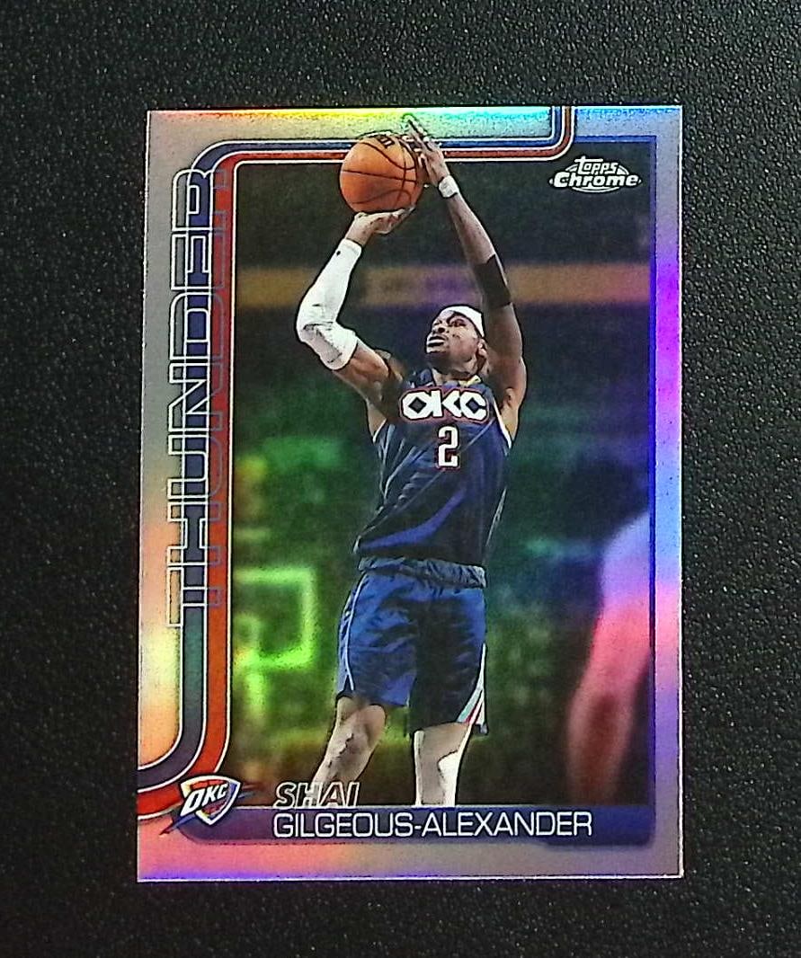 Shai Gilgeous-Alexander Refractor 2025-26 Topps Chrome Update #10 OKC Thunder: Topps & Bowman Basketball NBA Trading & Sports Cards, Sports Cards for Sale Near Me, Chrome, Refractor, SP, SSP, Valuable Auction Memorabilia Lots Sold On Line, NBA Championship & Hall of Fame Player 
