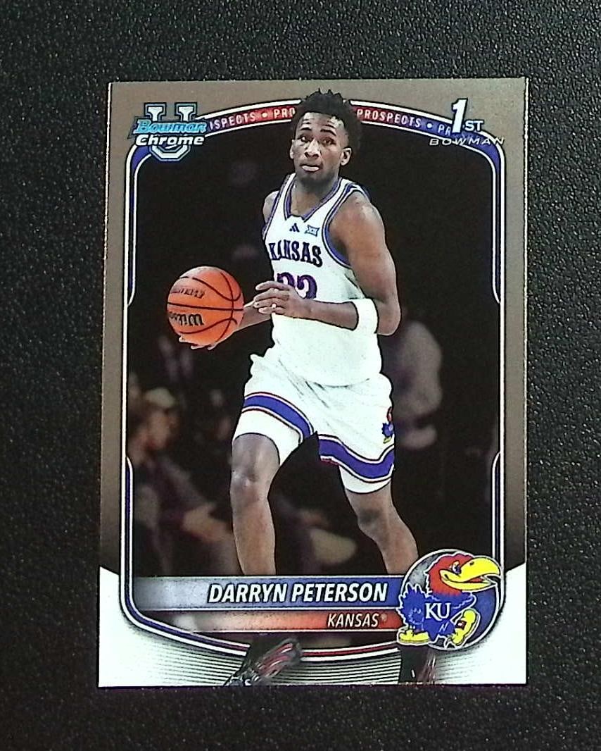 Darryn Peterson 1st Bowman Chrome 2025-26 Bowman Chrome #BCP-2 Jayhawks, Jazz: Topps & Bowman Basketball NBA Trading & Sports Cards, Sports Cards for Sale Near Me, Chrome, Refractor, SP, SSP, Valuable Auction Memorabilia Lots Sold On Line, NBA Championship & Hall of Fame Player 
