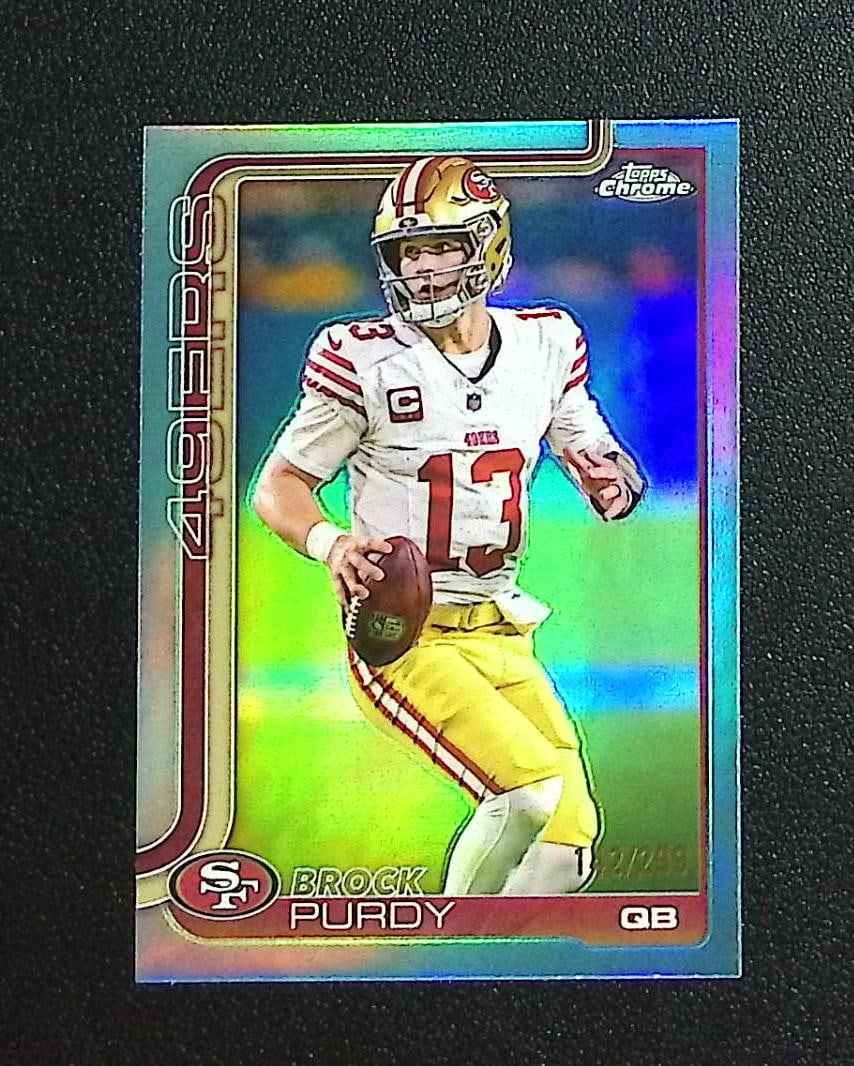 Brock Purdy Teal Refractor /299 2025 Topps Chrome #262 San Francisco 49ers: Topps & Bowman Football NFL Trading Sports Cards, Sports Cards for Sale Near Me, Super Bowl & Hall of Fame Player Cards, Resurgence, Composite, SP, SSP, Valuable Auction Memorabilia Lots For Sale On L