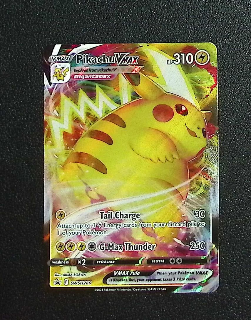 Pokemon Sword & Shield Promo Pikachu VMax #SWSH286: Pokemon Trading Card Game Cards, Charizard, Pikachu, Mewtwo, Reverse Holo, Holo Rare, Secret Rare Cards, Full Art Cards, Eevee, Ultra Rare Card, Illustration Rare, Special Illustration Rare SIR