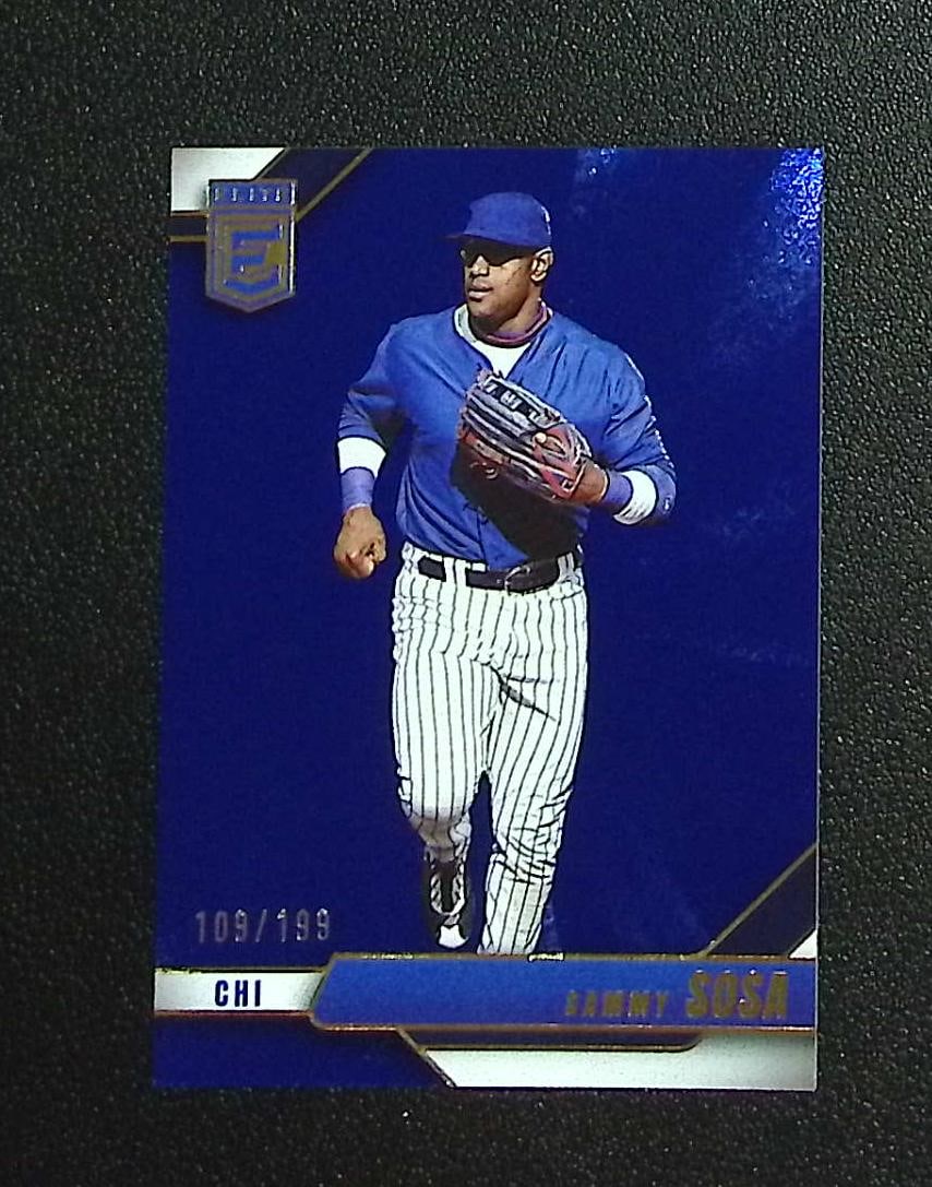 Sammy Sosa Blue /199 2026 Donruss Elite #98 Chicago Cubs: Panini, Donruss, & Donruss Optic Baseball MLB Trading & Sports Cards, Sports Cards for Sale Near Me, Prizm, Mosaic, Select, SP, SSP, Auction Memorabilia Lots for Sale On Line, World Series & Hall of F