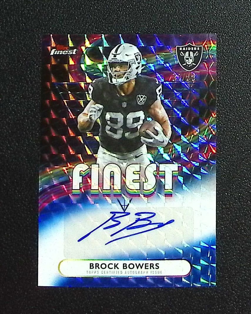 Brock Bowers Blue Geometric Auto /99 2025 Topps Finest #FA-BB Las Vegas Raiders: Topps & Bowman Football NFL Trading Sports Cards, Sports Cards for Sale Near Me, Super Bowl & Hall of Fame Player Cards, Resurgence, Composite, SP, SSP, Valuable Auction Memorabilia Lots For Sale On