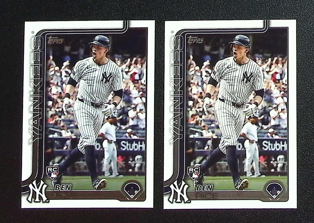 Lot of 2 Ben Rice Rookie Cards 2025 Topps #337 New York Yankees: Topps, Bowman, & Fanatics Baseball MLB Trading & Sports Cards, Sports Cards for Sale Near Me, World Series & Hall of Fame Players Memorabilia, Refractors, X-Fractors, Numbered, SP, SSP, Valuable Aucti