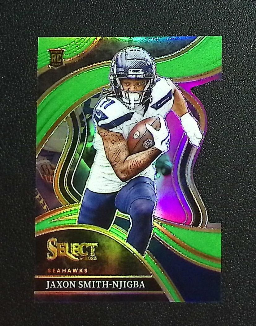 Jaxon Smith-Njigba Rookie Neon Green Die Cut /499 2023 Select #259 Seahawks: Panini, Donruss Optic, & Donruss Select, Prizm, Mosaic, Contenders, Zenith, Phoenix, Illusions, Absolute, Rookie NFL Sports Trading Cards, SP, SSP, Cards, Football Cards for Sale Near Me, Superbowl & 
