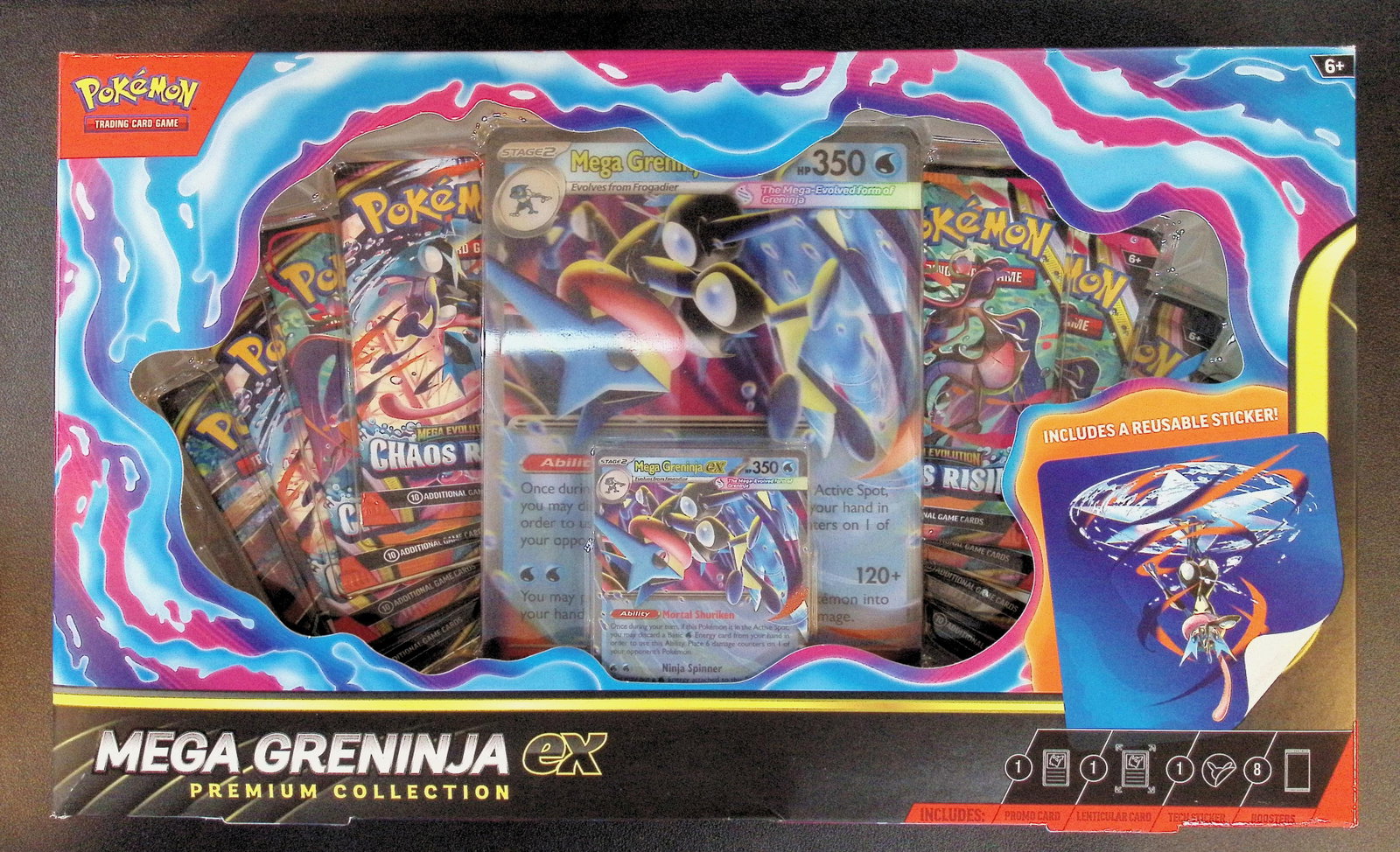 Pokemon Mega Greninja ex Premium Collection Box: 8 Booster Packs: Pokemon Trading Card Game Cards, Charizard, Pikachu, Mewto, EX, Referse Holo, Holo Rare Cards, Secret Rare Cards, Full Art Cards, Evee, 3 Stars Ultra Rare Cards, Double Rare, Illustration Rare, Specia