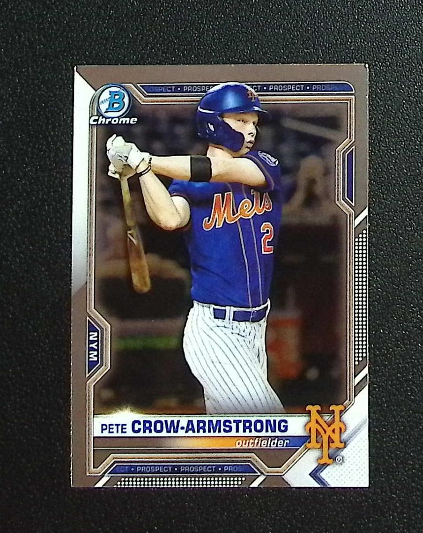 Pete Crow-Armstrong Chrome Prospects 2021 Bowman Chrome #BCP-22 Mets, Cubs: Topps, Bowman, & Fanatics Baseball MLB Trading & Sports Cards, Sports Cards for Sale Near Me, World Series & Hall of Fame Players Memorabilia, Refractors, X-Fractors, Numbered, SP, SSP, Valuable Aucti
