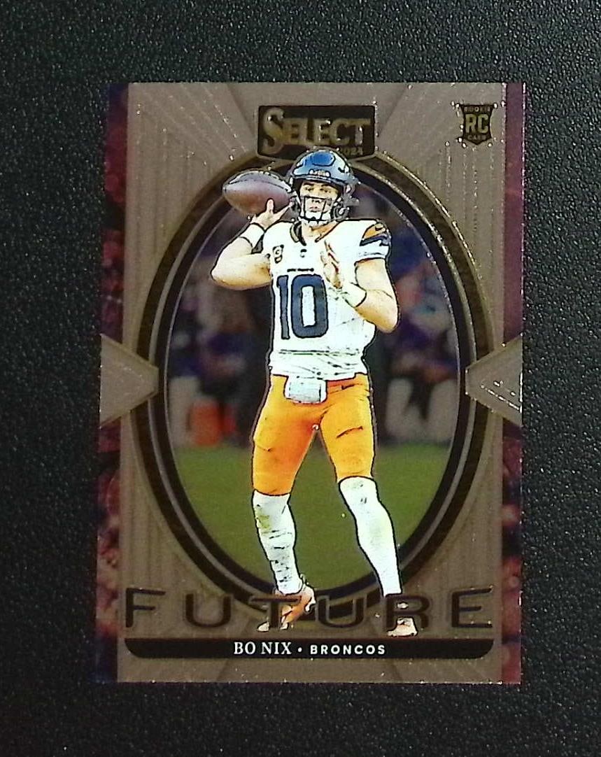 Bo Nix Rookie Card Future 2024 Select #7 Denver Broncos: Panini, Donruss Optic, & Donruss Select, Prizm, Mosaic, Contenders, Zenith, Phoenix, Illusions, Absolute, Rookie NFL Sports Trading Cards, SP, SSP, Cards, Football Cards for Sale Near Me, Superbowl & 