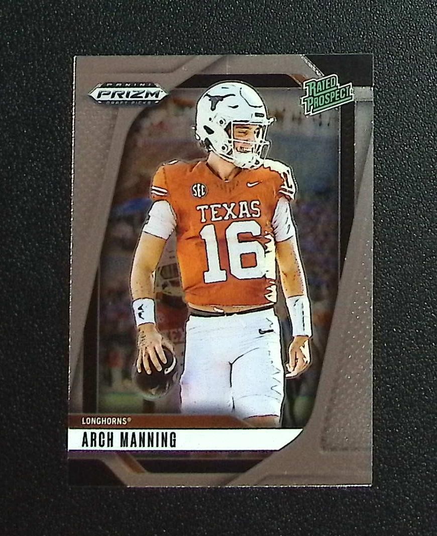 Arch Manning Rated Prospect 2025 Prizm Draft Picks #166 Texas Longhorns: Panini, Donruss Optic, & Donruss Select, Prizm, Mosaic, Contenders, Zenith, Phoenix, Illusions, Absolute, Rookie NFL Sports Trading Cards, SP, SSP, Cards, Football Cards for Sale Near Me, Superbowl & 