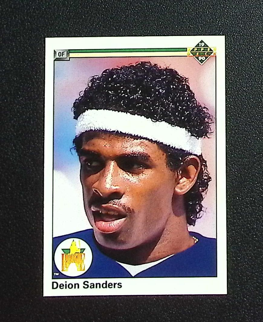 Deion Sanders Rookie Card 1990 Upper Deck #13 New York Yankees: Upper Deck Baseball MLB Trading & Sports Cards, Old Sports Cards for Sale Near Me, Auction Memorabilia Lots for Sale On Line, World Series & Hall of Fame Players