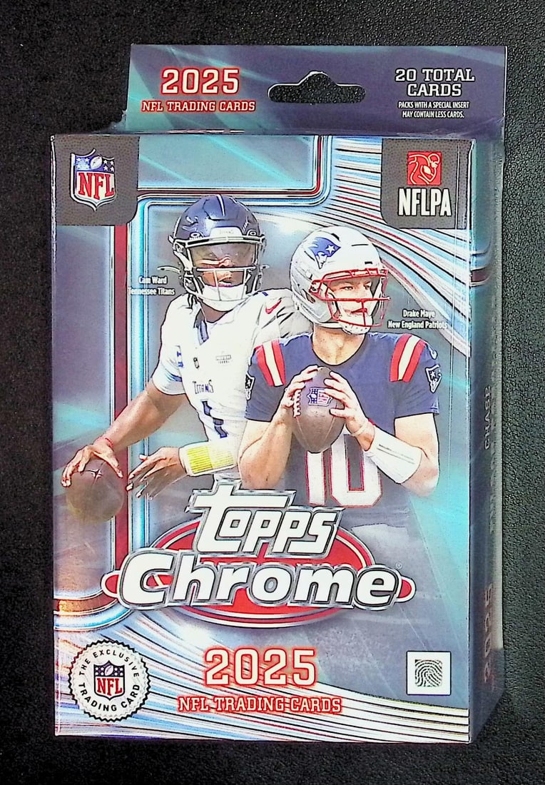 2025 Topps Chrome Football Hanger Box: Topps Football NFL Trading & Sports Cards, Refractors, Prism Refractors, X-Fractors, Sports Cards for Sale Near Me, Super Bowl & Hall of Fame Players, Autographs, SP, SSP, Valuable Auction Memorabilia