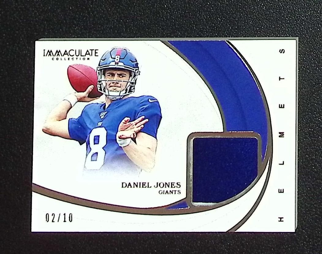 Daniel Jones Rookie Helmets Patch /10 2019 Panini Immaculate #IH-4 Giants, Colts: Panini, Donruss Optic, & Donruss Select, Prizm, Mosaic, Contenders, Zenith, Phoenix, Illusions, Absolute, Rookie NFL Sports Trading Cards, SP, SSP, Cards, Football Cards for Sale Near Me, Superbowl & 