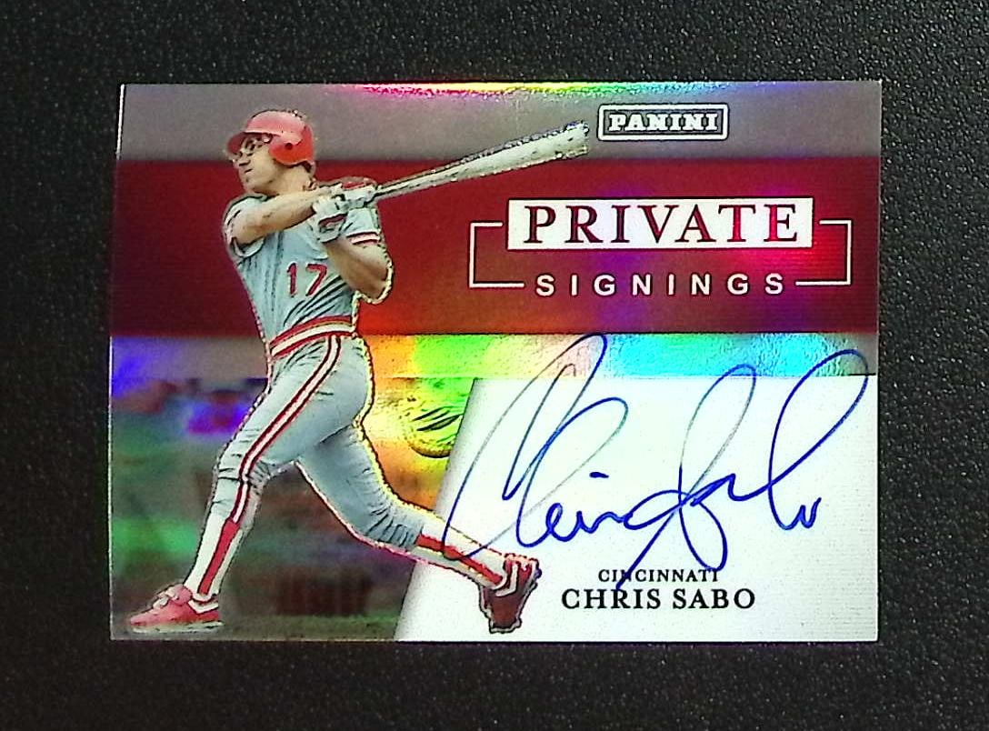 Chris Sabo On Card Auto 2026 Panini Private Signings #PS-CS Cincinnati Reds: Panini, Donruss, & Donruss Optic Baseball MLB Trading & Sports Cards, Sports Cards for Sale Near Me, Prizm, Mosaic, Select, SP, SSP, Auction Memorabilia Lots for Sale On Line, World Series & Hall of F