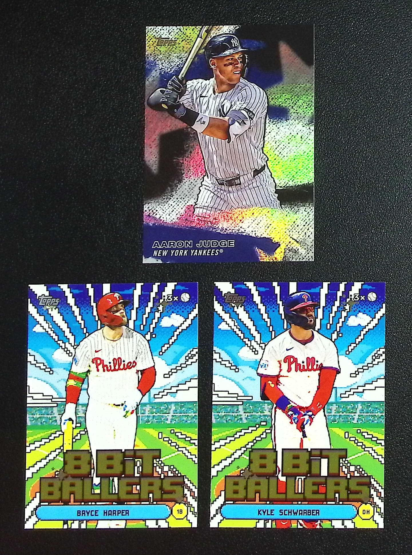 Lot of 3 2026 Topps Baseball Inserts. Aaron Judge, Bryce Harper, Kyle Schwarber: Topps, Bowman, & Fanatics Baseball MLB Trading & Sports Cards, Sports Cards for Sale Near Me, World Series & Hall of Fame Players Memorabilia, Refractors, X-Fractors, Numbered, SP, SSP, Valuable Aucti
