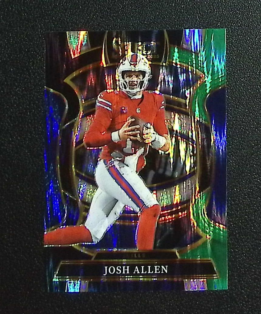 Josh Allen Black/Green Shock Prizm 2025 Select #86 Buffalo Bills: Panini, Donruss Optic, & Donruss Select, Prizm, Mosaic, Contenders, Zenith, Phoenix, Illusions, Absolute, Rookie NFL Sports Trading Cards, SP, SSP, Cards, Football Cards for Sale Near Me, Superbowl & 