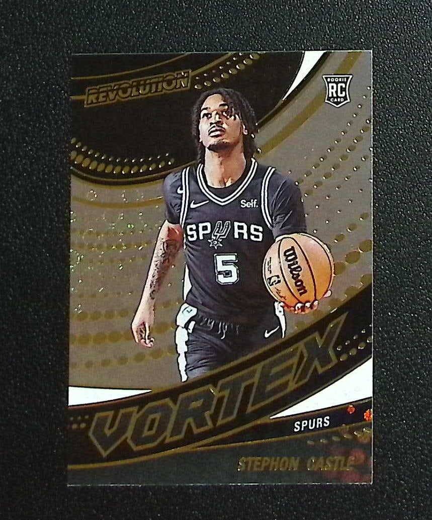 Stephon Castle Rookie Card Vortex 2024-25 Panini Revolution #19 San Antonio Spurs (1 of 2)