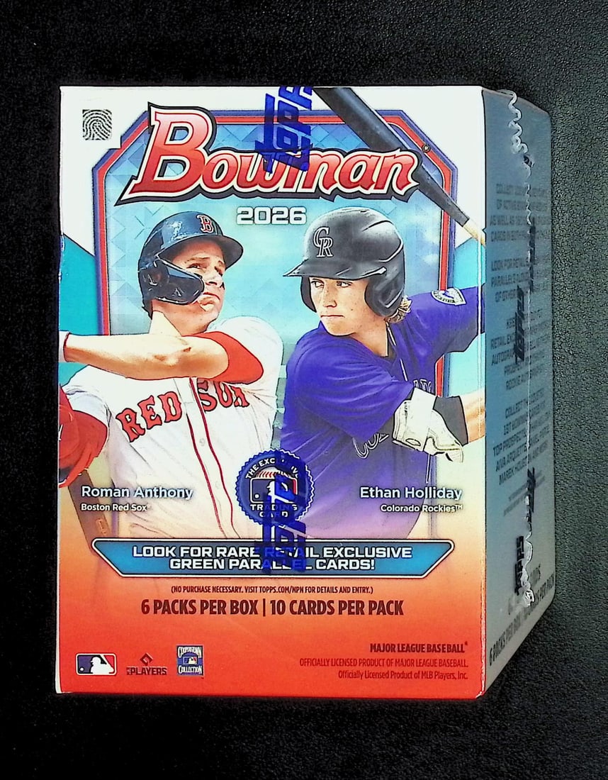 2026 Bowman Baseball Cards BLASTER BOX, Roman Anthony Rookie Card, Konnor Griffin Prospect: Set Rookies Include: Cooper Flagg, Kon Knuepple, V.J. Edgecombe, & Carter Bryant. Bowman Basketball NBA Trading & Sports Cards, Sports Cards for Sale Near Me, Champion and Hall of Fame Players, Auctio