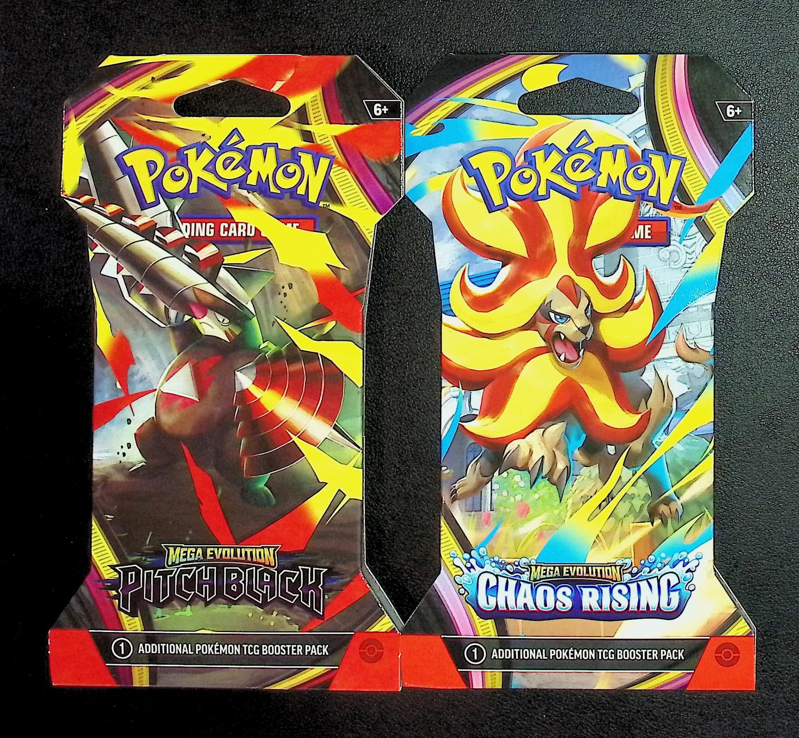 2 COUNT: 1 - Pokemon Chaos Rising & 1 - Pitch Black Booster Packs: Pokemon Trading Card Game Cards, Charizard, Pikachu, Mewto, EX, Referse Holo, Holo Rare Cards, Secret Rare Cards, Full Art Cards, Evee, 3 Stars Ultra Rare Cards, Double Rare, Illustration Rare,