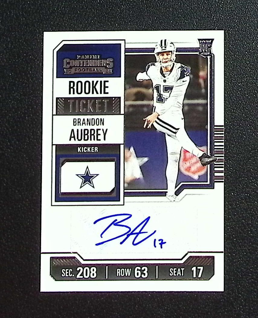 Brandon Aubrey Rookie Ticket Auto 2023 Panini Contenders #275 Dallas Cowboys: Panini, Donruss Optic, & Donruss Select, Prizm, Mosaic, Contenders, Zenith, Phoenix, Illusions, Absolute, Rookie NFL Sports Trading Cards, SP, SSP, Cards, Football Cards for Sale Near Me, Superbowl &