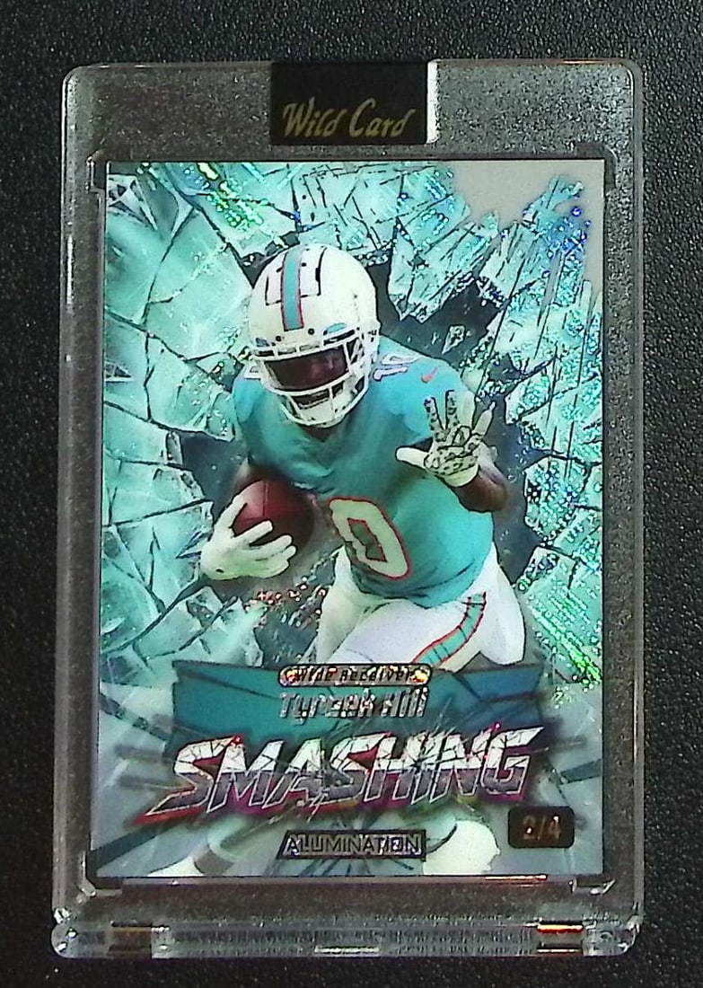 Tyreek Hill Smashing /4 2026 Wild Card #JSMCY3-TH Miami Dolphins: Wild Card Football NFL Trading Cards, Sports Cards for Sale Near Me, Hall of Fame & Super Bowl Player Cards, Auction Memorabilia Lots for Sale on Line