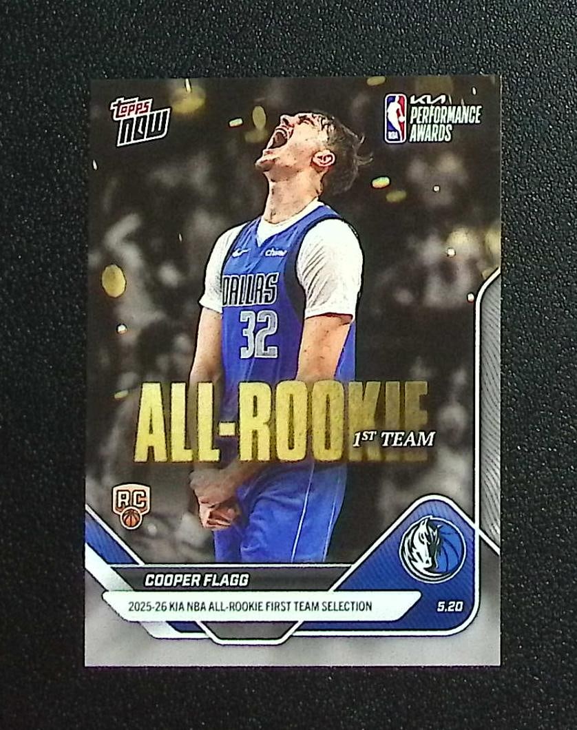 Cooper Flagg All-Rookie 1st Team 2026 Topps Now #AR01 Dallas Mavericks: Topps & Bowman Basketball NBA Trading & Sports Cards, Sports Cards for Sale Near Me, Chrome, Refractor, SP, SSP, Valuable Auction Memorabilia Lots Sold On Line, NBA Championship & Hall of Fame Player