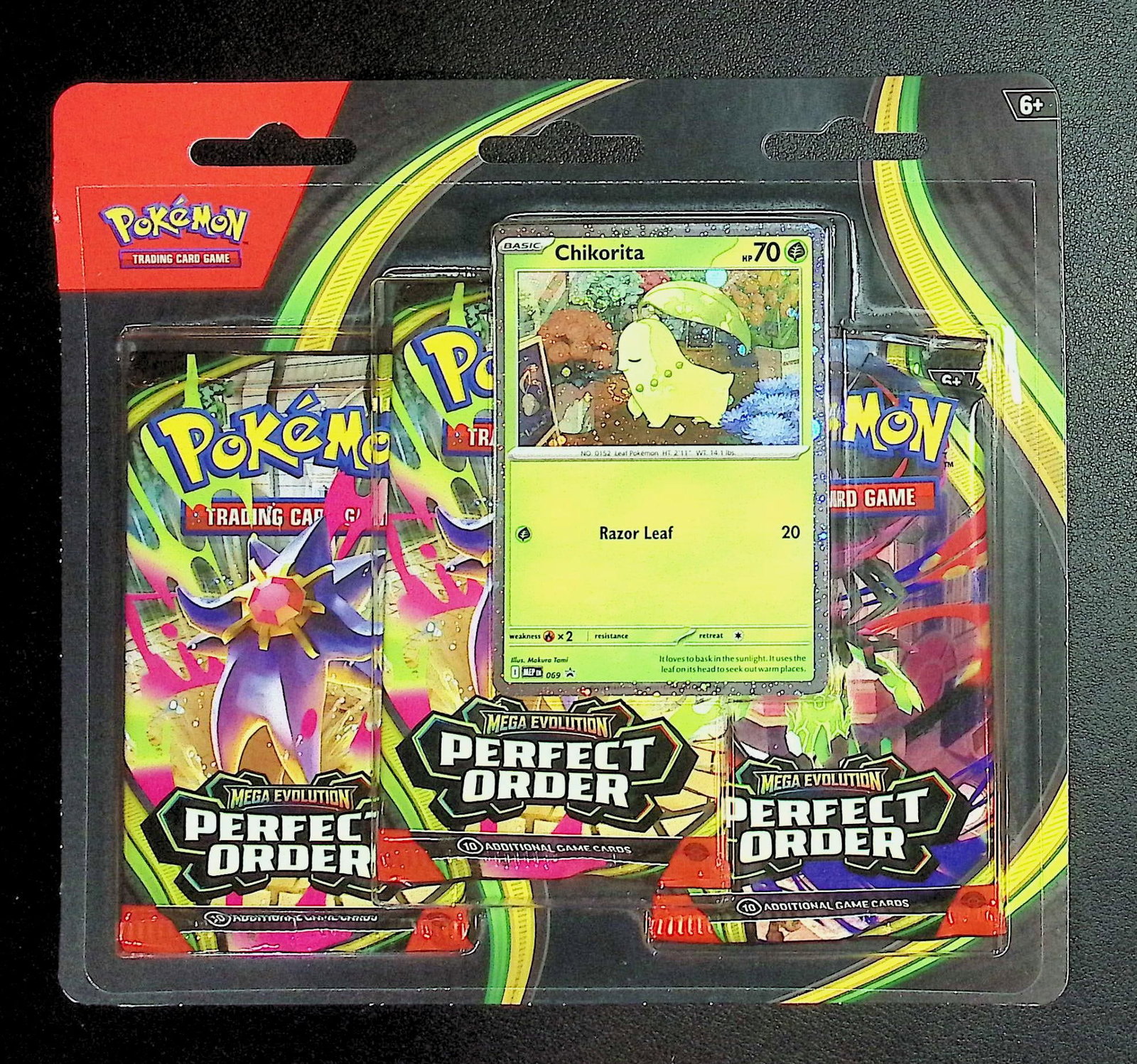 2025 Pokemon Perfect Order Blister 3 Pack Blister Booster Pack Set: Pokemon Trading Card Game Cards, Charizard, Pikachu, Mewto, EX, Referse Holo, Holo Rare Cards, Secret Rare Cards, Full Art Cards, Evee, 3 Stars Ultra Rare Cards, Double Rare, Illustration Rare,