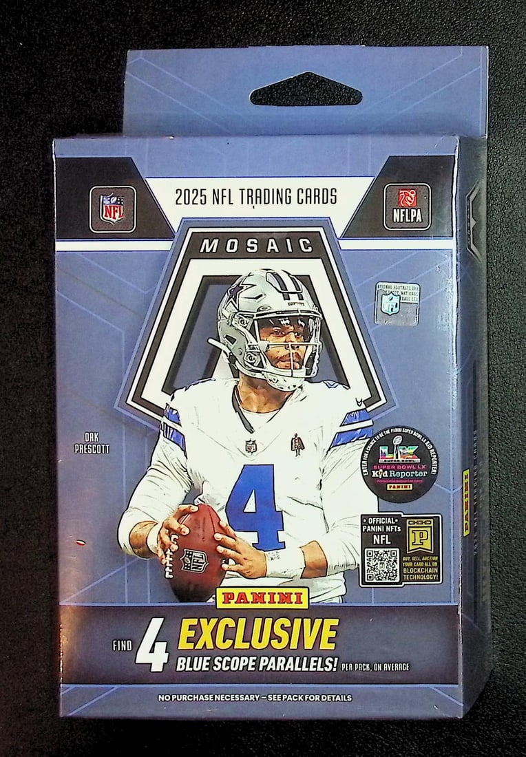 2025 Panini Mosaic Football HANGER BOX - Jaxson Dart, Cam Skattebo, Emeka Egbuka, Ashton Jeanty, (1 of 1)