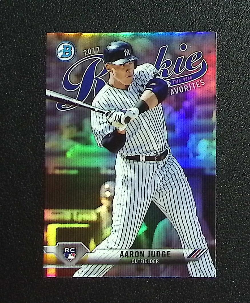 Aaron Judge Rookie Card 2017 Bowman Chrome #ROYF-9 New York Yankees: Topps, Bowman, & Fanatics Baseball MLB Trading & Sports Cards, Sports Cards for Sale Near Me, World Series & Hall of Fame Players Memorabilia, Refractors, X-Fractors, Numbered, SP, SSP, Valuable