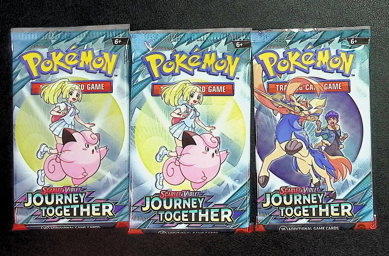 3 Count: 2025 Pokemon Scarlet & Violet Journey Together 10 Card TCG Booster Pack: Pokemon Trading Card Game Cards, Charizard, Pikachu, Mewto, EX, Referse Holo, Holo Rare Cards, Secret Rare Cards, Full Art Cards, Evee, 3 Stars Ultra Rare Cards, Double Rare, Illustration Rare, Specia