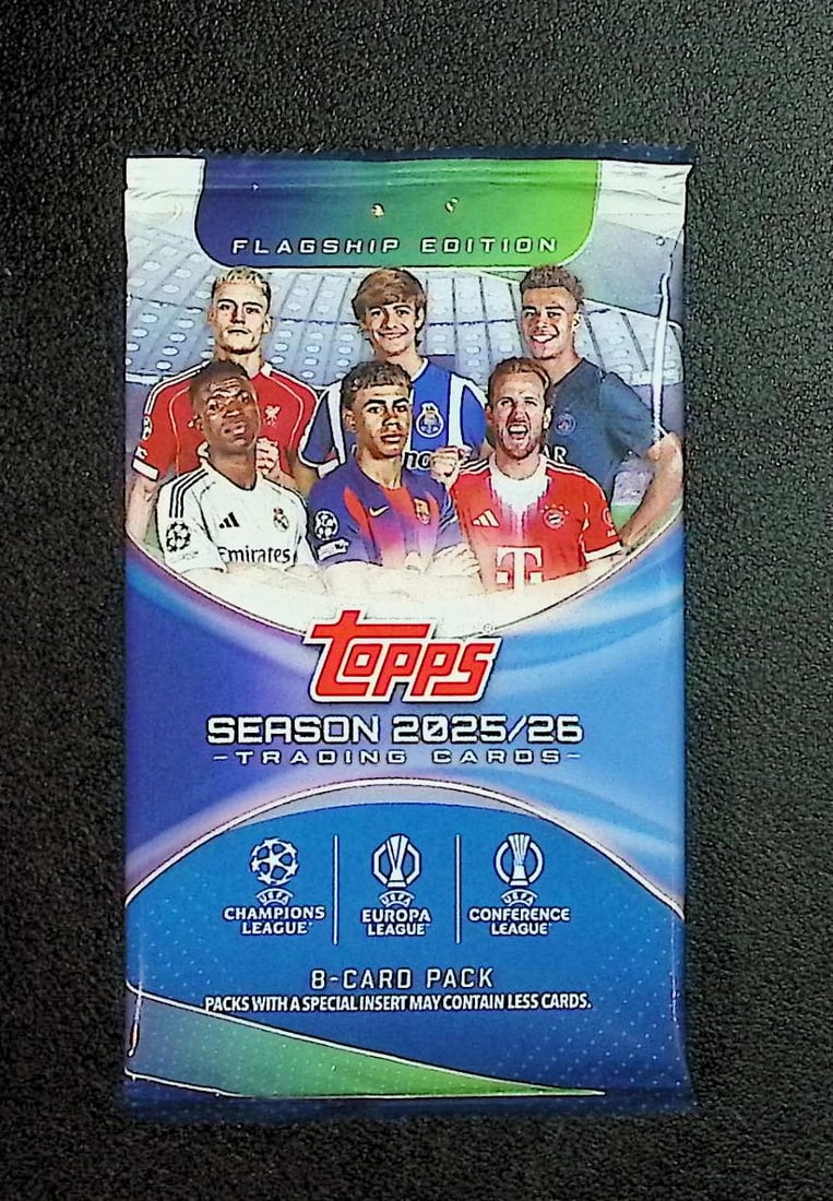 2025-26 Topps UEFA Club Competitions Flagship Soccer Factory Sealed Blaster Box Pack,: Topps Soccer UEFA, Chrome, Refractor, X-Fractor, Soccer Rookie UEFA Sports Trading Cards, Silver, SP, SSP, Wave Prizms, Numbered Cards, Soccer sports Cards for Sale Near Me, UEFA Championship & Hall o