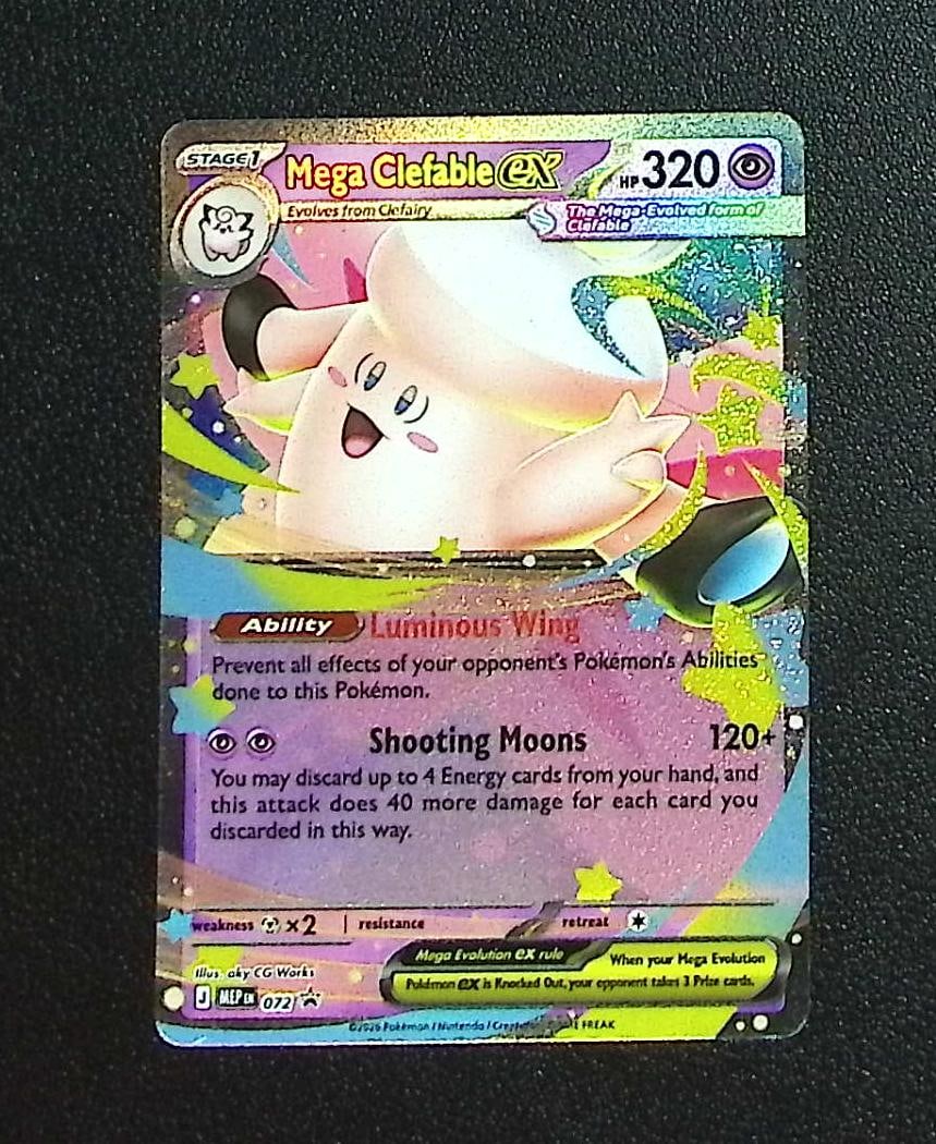 Pokemon Mega Moonlit Tin Promo Mega Clefable Ex #72: Pokemon Trading Card Game Cards, Charizard, Pikachu, Mewtwo, Reverse Holo, Holo Rare, Secret Rare Cards, Full Art Cards, Eevee, Ultra Rare Card, Illustration Rare, Special Illustration Rare SIR