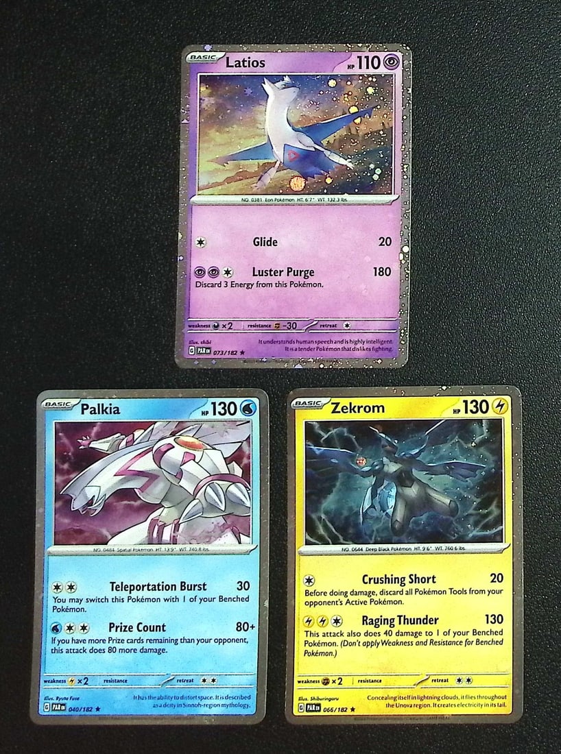 Lot of 3 Pokemon Cosmos Holos Latios #73, Zekrom #66, Palkia #40 (1 of 2)