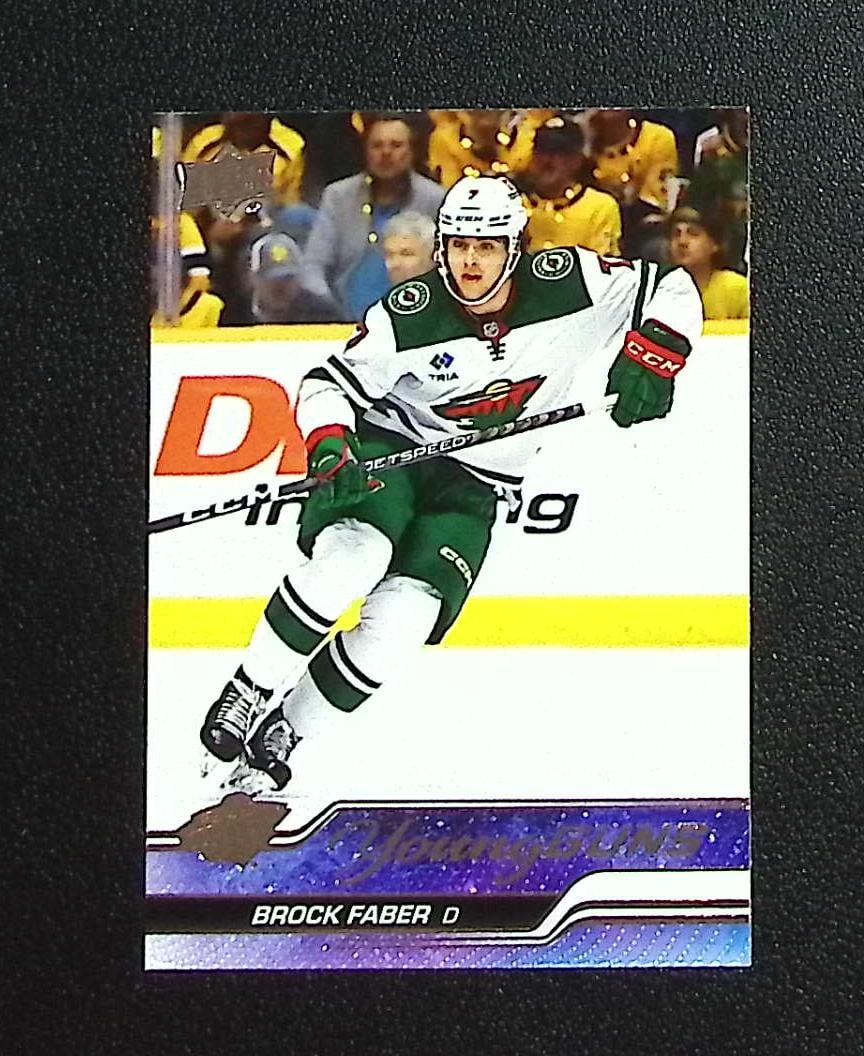 Brock Faber Young Guns Rookie Card 2023-24 Upper Deck #215 Minnesota Wild: Upper Deck NHL Hockey Trading & Sports Cards, Sports Cards for Sale Near Me, Stanley Cup & Hall of Fame Players, Valuable Auction Memorabilia Lots for Sale On Line