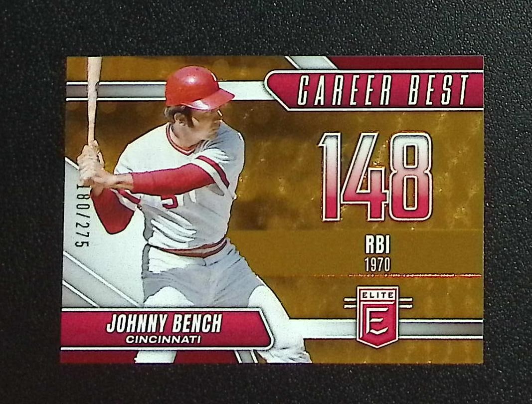 Johnny Bench Career Best Orange /275 2026 Donruss Elite #9 Cincinnati Reds: Panini, Donruss, & Donruss Optic Baseball MLB Trading & Sports Cards, Sports Cards for Sale Near Me, Prizm, Mosaic, Select, SP, SSP, Auction Memorabilia Lots for Sale On Line, World Series & Hall of F