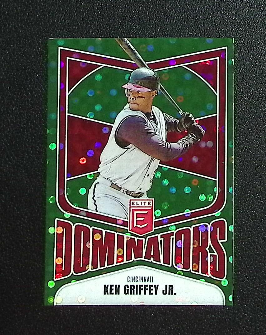 Ken Griffey Jr. Dominators Green Disco 2026 Donruss Elite #9 Reds, Mariners: Panini, Donruss, & Donruss Optic Baseball MLB Trading & Sports Cards, Sports Cards for Sale Near Me, Prizm, Mosaic, Select, SP, SSP, Auction Memorabilia Lots for Sale On Line, World Series & Hall of F