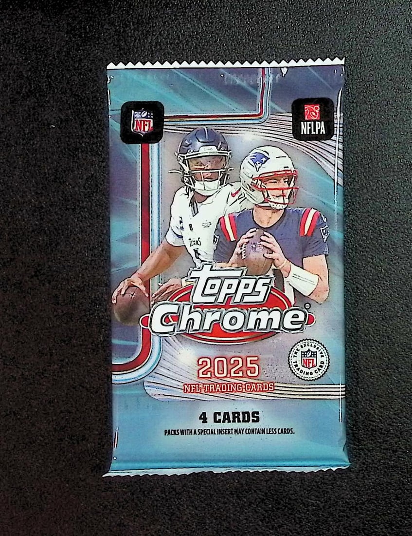 2025 Topps Chrome Football Blaster Box Pack: Topps Football NFL Trading & Sports Cards, Refractors, Prism Refractors, X-Fractors, Sports Cards for Sale Near Me, Super Bowl & Hall of Fame Players, Autographs, SP, SSP, Valuable Auction Memorabilia