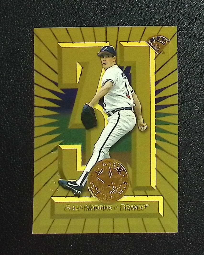 Greg Maddux Gold Leaf Stars /2500 1997 Leaf Donruss #11 Atlanta Braves: Leaf Baseball MLB Trading & Sports Cards, Old Sports Cards for Sale Near Me, Auction Memorabilia Lots for Sale On Line, World Series & Hall of Fame Players
