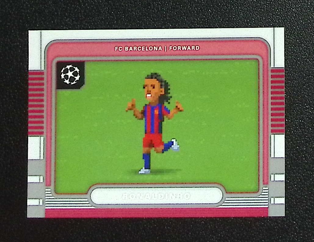 Ronaldinho 8-Bit Shots 2025-26 Topps UEFA #8B-16 FC Barcelona: Topps Soccer UEFA, Refractor, X-Fractor, FIFA World Cup, Soccer Rookie FIFA Sports Trading Cards, Silver, SP, SSP, Wave Prizms, Numbered Cards, Soccer sports Cards for Sale Near Me, FIFA Championship 