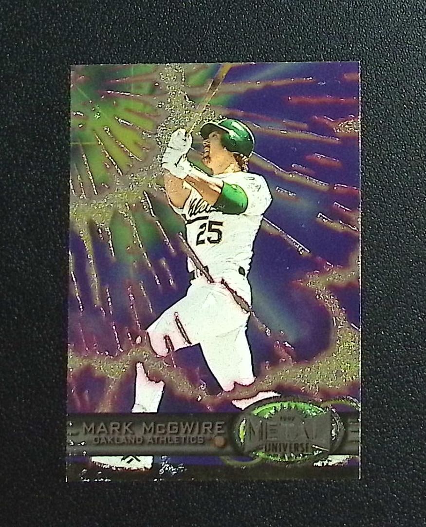 Mark McGwire 1997 Metal Universe #131 Oakland Athletics: SkyBox Baseball MLB Trading & Sports Cards, Old Sports Cards for Sale Near Me, Auction Memorabilia Lots for Sale On Line, World Series & Hall of Fame Players