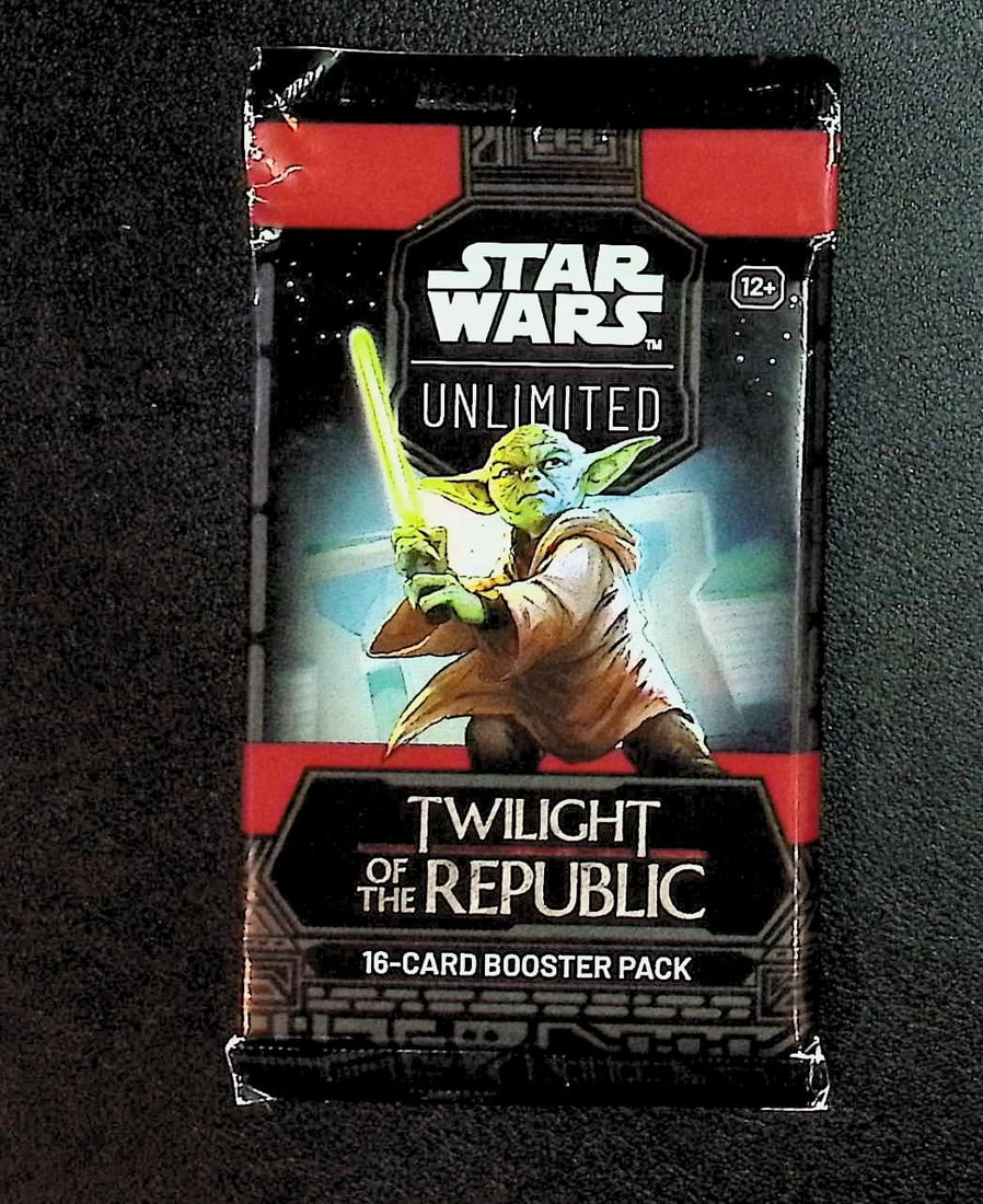 Star Wars Unlimited Twilight of the Republic 16 Card Booster Pack: 1 Rare or Legendary per Pack: Disney TCG, Trading Card Games, 1 Leader, 1 Base/Token, 9 Commons, 3 Uncommon, 1 Rare or Legendary, & 1 Premium Foil Card Per Pack. Darth Vader, Luke Skywalker, Princess Leia, Mandalorian, Yoda, Grogu