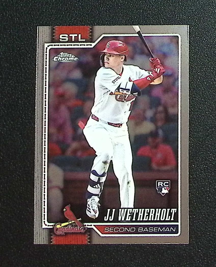 JJ Wetherholt Rookie Card 2026 Topps Chrome #119 St. Louis Cardinals: Topps, Bowman, & Fanatics Baseball MLB Trading & Sports Cards, Sports Cards for Sale Near Me, World Series & Hall of Fame Players Memorabilia, Refractors, X-Fractors, Numbered, SP, SSP, Valuable Aucti
