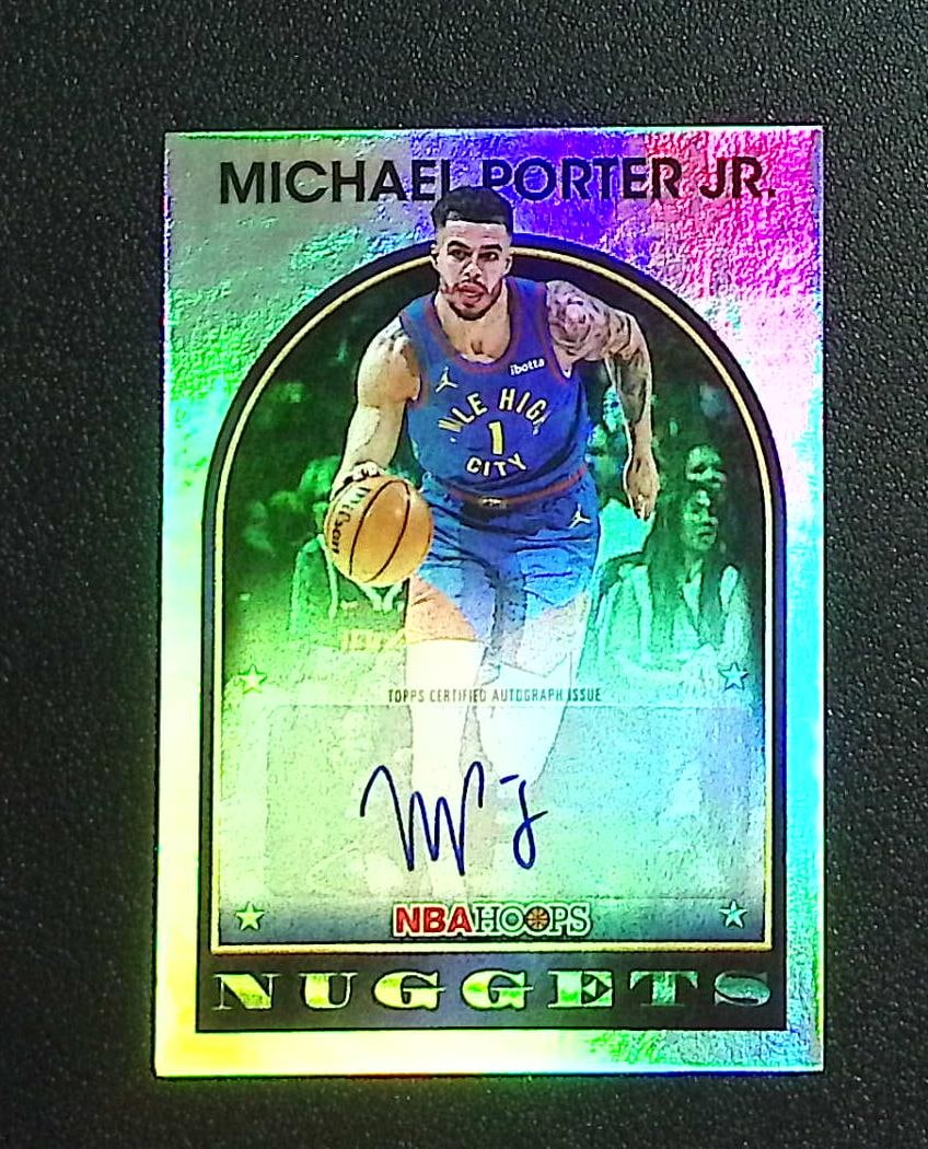 Michael Porter Jr. Auto 2025-26 Topps NBA Hoops #89S-MP Denver Nuggets: Topps & Bowman Basketball NBA Trading & Sports Cards, Sports Cards for Sale Near Me, Chrome, Refractor, SP, SSP, Valuable Auction Memorabilia Lots Sold On Line, NBA Championship & Hall of Fame Player 