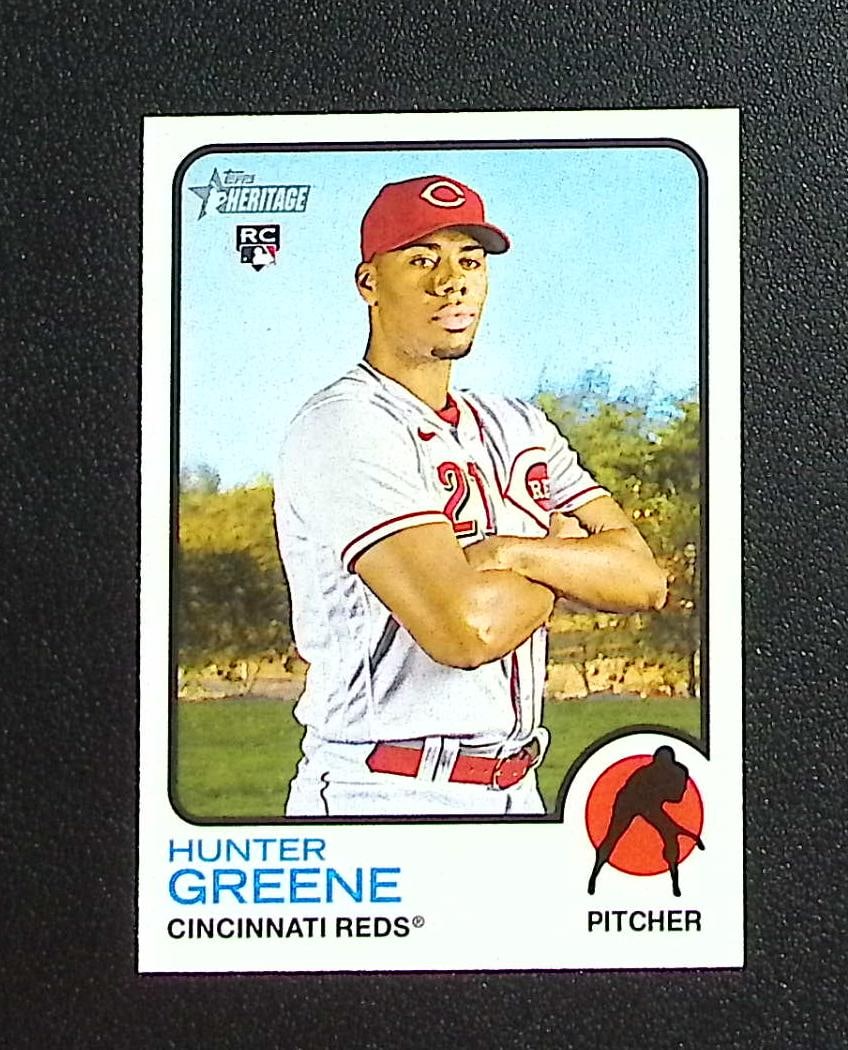 Hunter Greene Rookie Card 2022 Topps Heritage High Number #694 Cincinnati Reds (1 of 2)